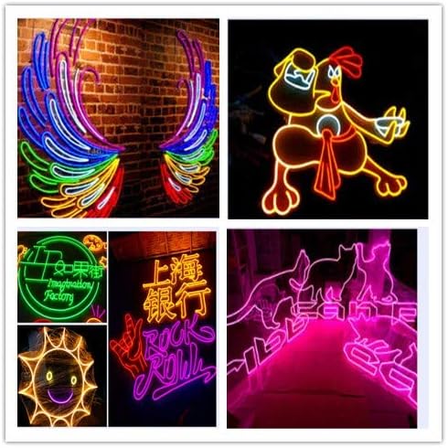 Cinta de luz de neón RGB de 24 teclas, lámpara de luz nocturna flexible LED de neón (33 pies)