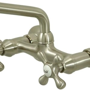 Elements of Design ES2138X Accents – Grifo de cocina con 2 manijas para montaje en pared, 7 pulgadas, níquel satinado Elements of Design ES2138X Accents – Grifo de cocina con 2 manijas para montaje en pared, 7 pulgadas, níquel satinado