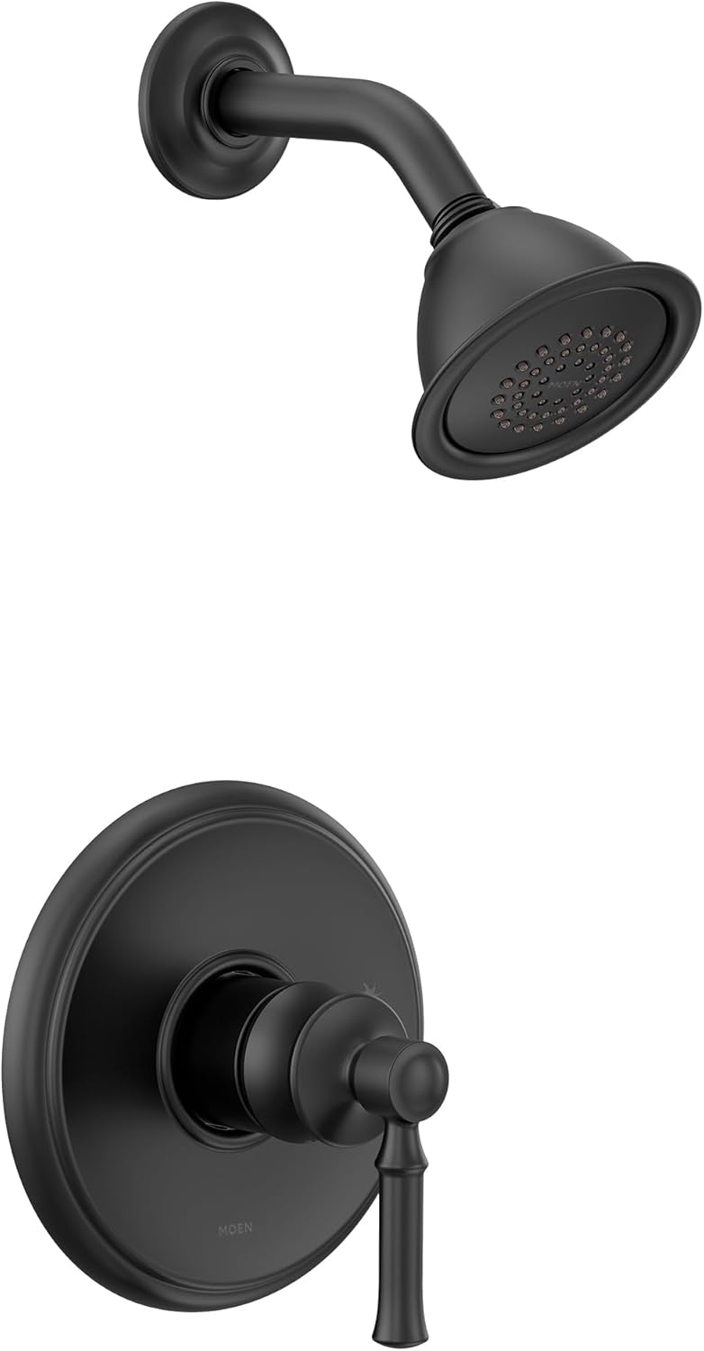 Moen UT2182EPBL Dartmoor M-CORE 2-Series – Kit de molduras de ducha con 1 mango, requiere válvula, negro mate