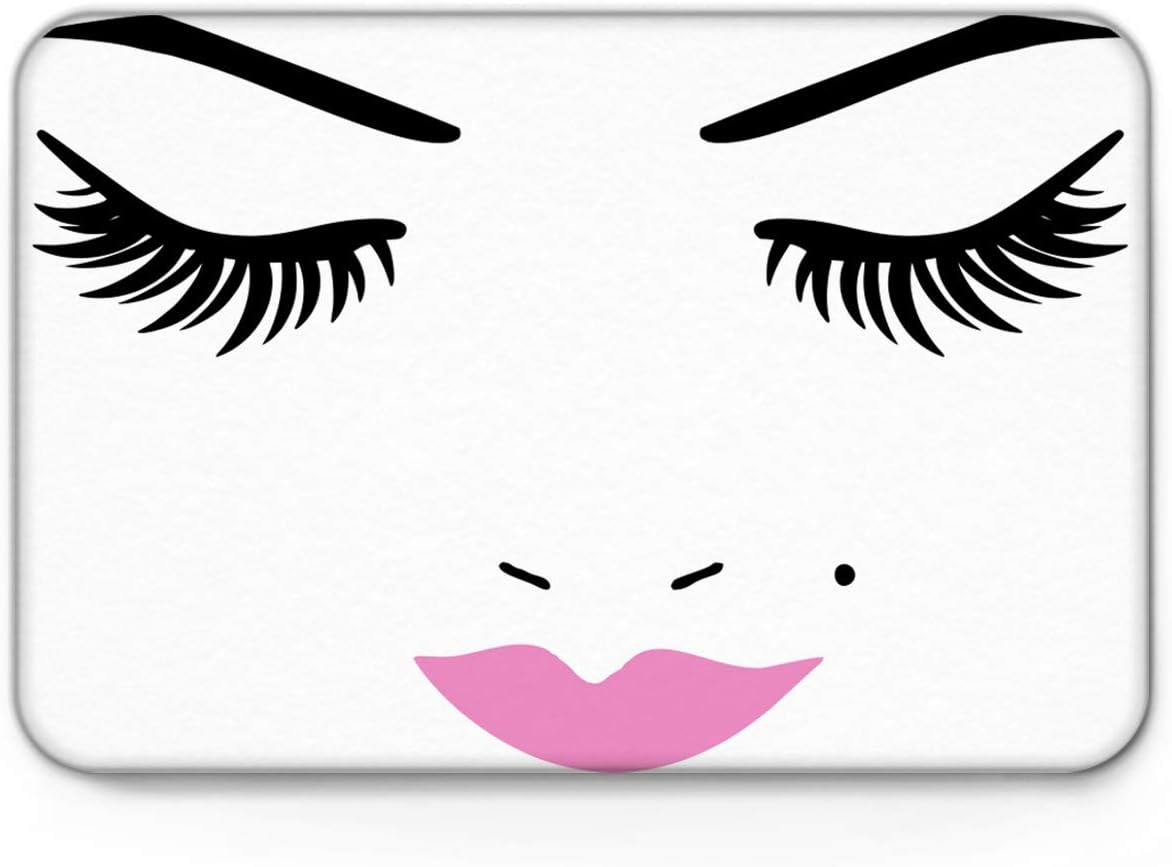 Tapetes para puerta de entrada, maquillaje de interior, diseño de moda, pestañas, cejas, labios, desechos, zapatos, lavable, para sala de estar,