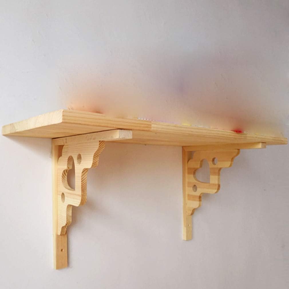 Creativos soportes de estante triangulares de madera maciza en forma de corazón sin pintar, soportes de estante ocultos para montaje en pared,