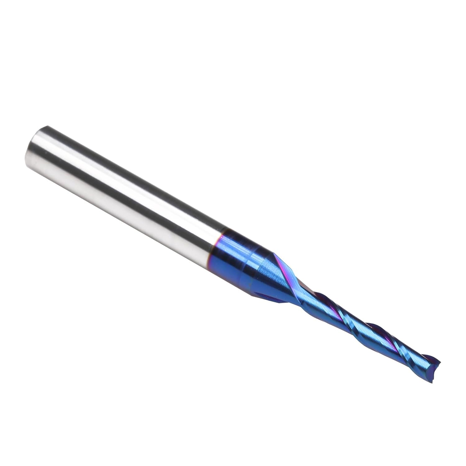 Spiral Router Bits Up Cut 18 inch Cutting Dia 14 inch Shank Solid Carbide End Mill with Nanco Blue Coating CNC Bits for Wood Cut 3D Carving Engraving