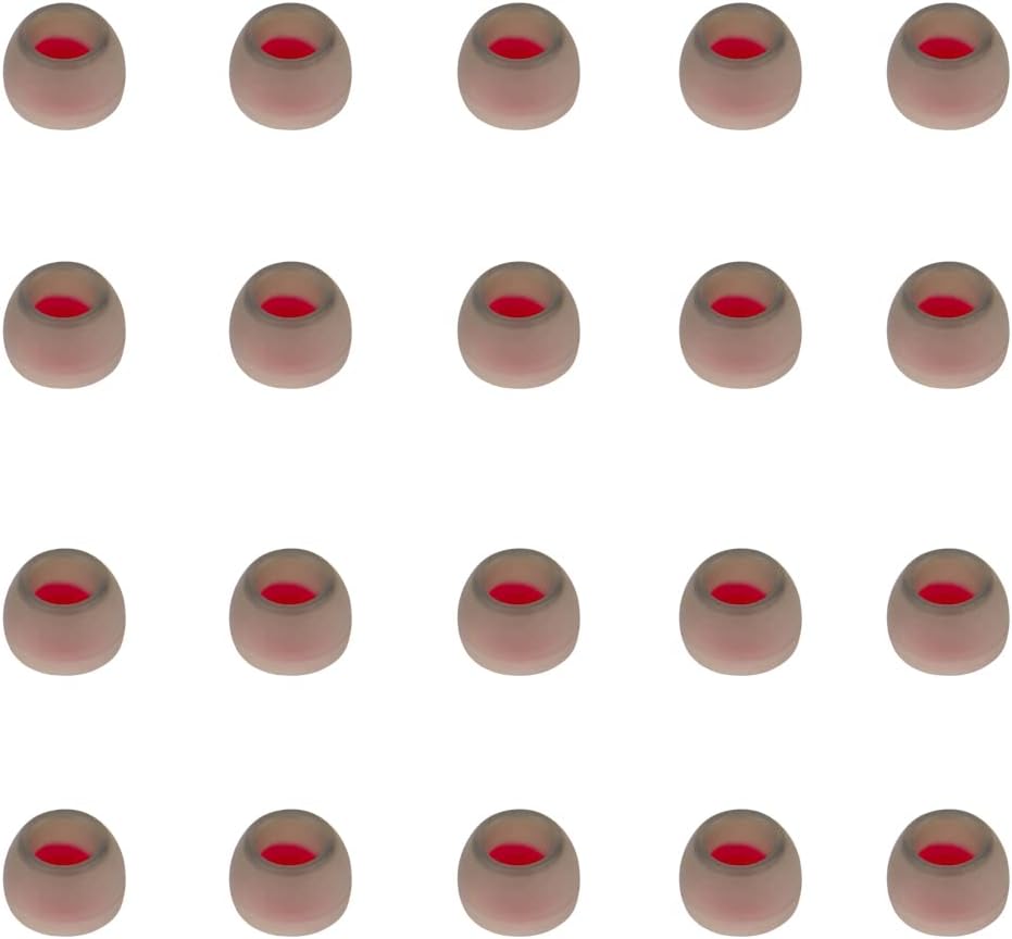 10 pares de puntas pequeñas de repuesto para auriculares intraurales, cubiertas de silicona para auriculares intraurales, puntas de goma (rojo