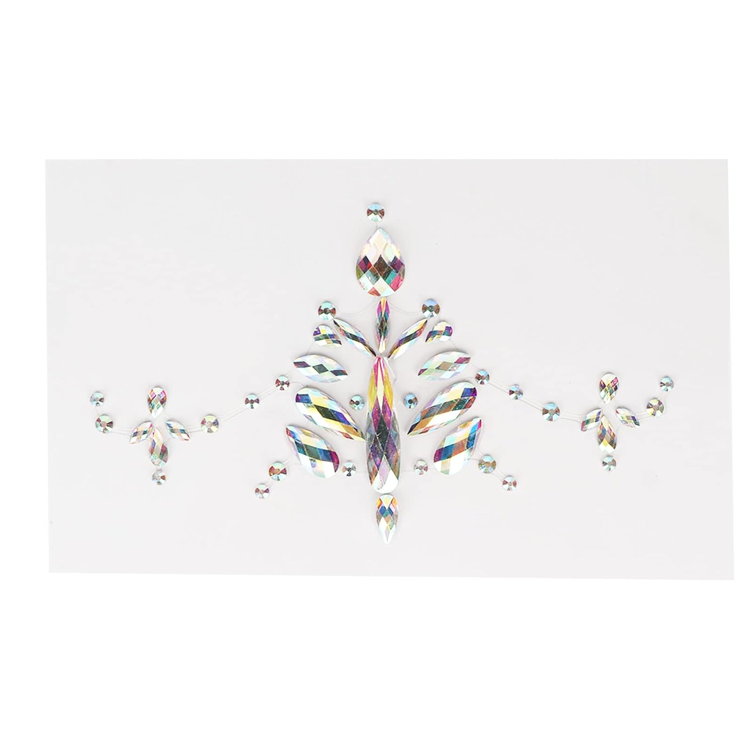 Tatuaje de joyas de cara de pecho de diamantes de imitación, joyas de gemas para la cara y conjunto de calcomanías para el cuerpo del pecho,