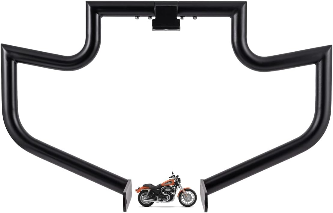 Barra de choque de 1.5 “Protector del motor Barra de autopista para Harley Sportster XL XLH 883 1100 1200 Custom Deluxe Hugger Sport (negro)