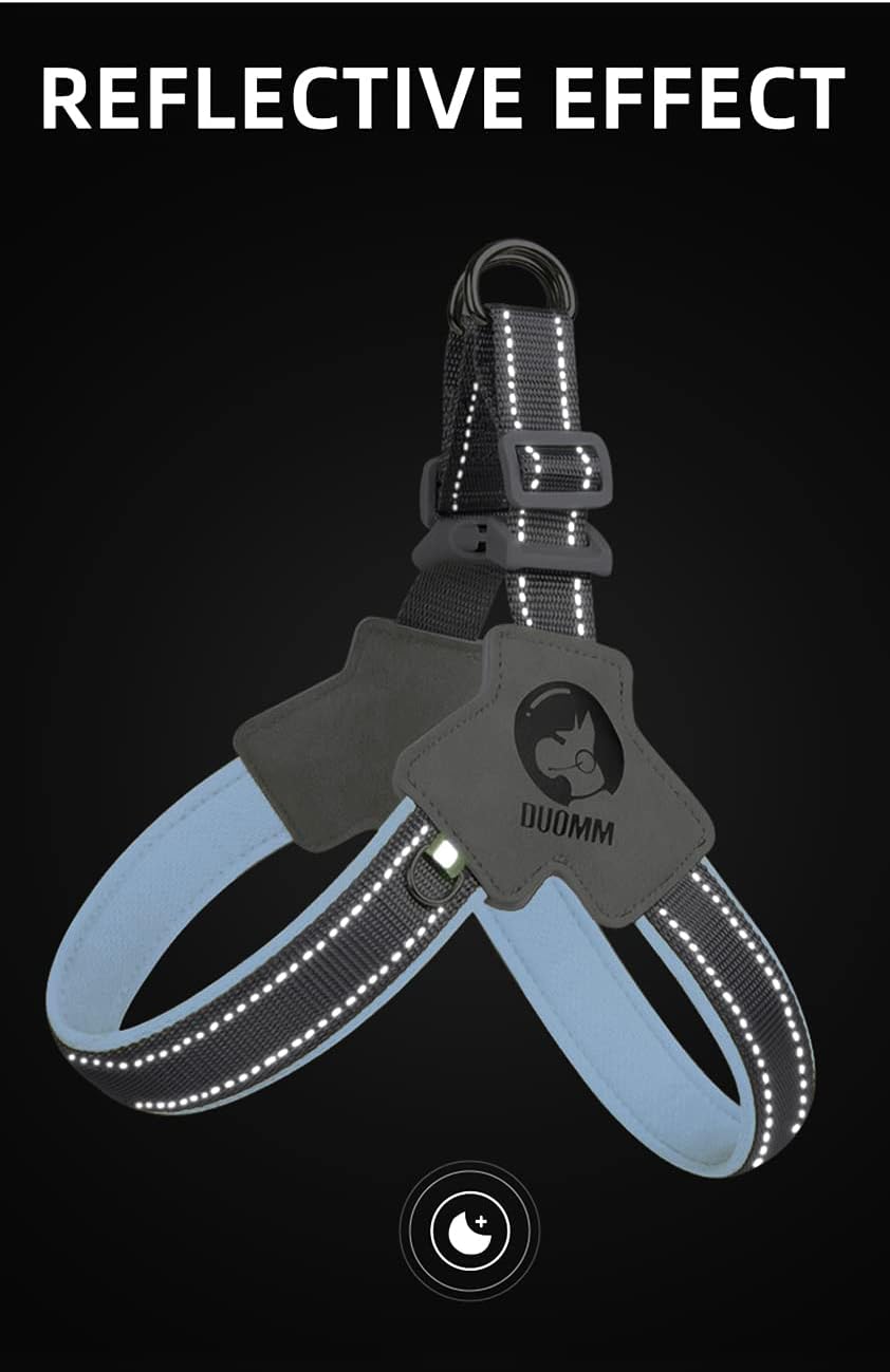 DUOMM – Arnés para perro sin tirones, acolchado de malla reflectante para cachorro, arnés ajustable cómodo y de fácil ajuste, para perros pequeños,
