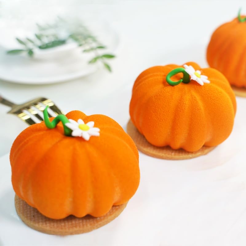 Molde de silicona de calabaza 3D, paquete de 2 moldes de velas de Halloween, molde de calabaza de Acción de Gracias, moldes de jabón de otoño para