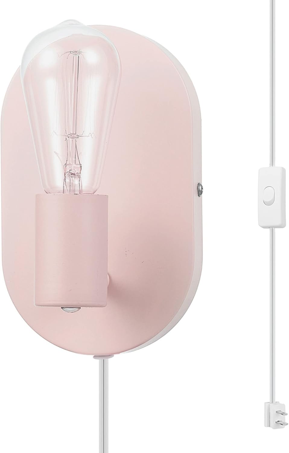 Globe Electric 52102 Kiel – Aplique de pared con 1 luz o cable duro, rosa mate, bombilla no incluida