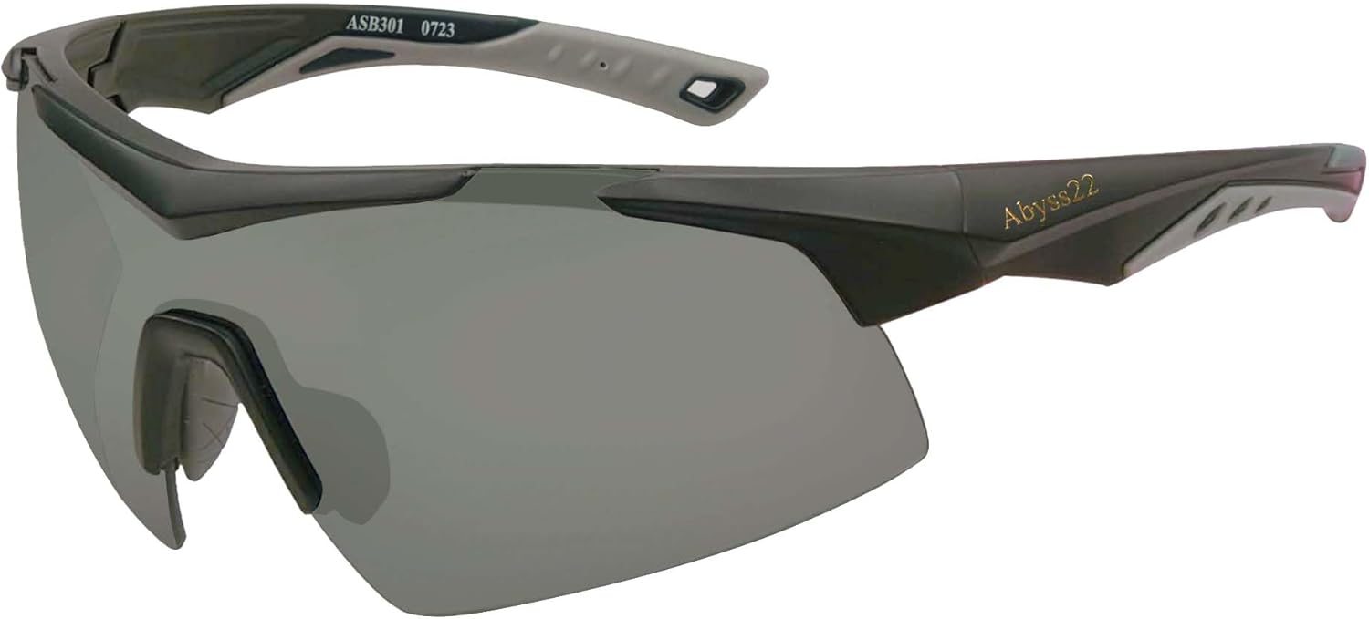 Abyss22 Sport Sunglasses for MenWomen, Wraparound TR90 Frame, For Cycling Running Golfing Outdoor Sports