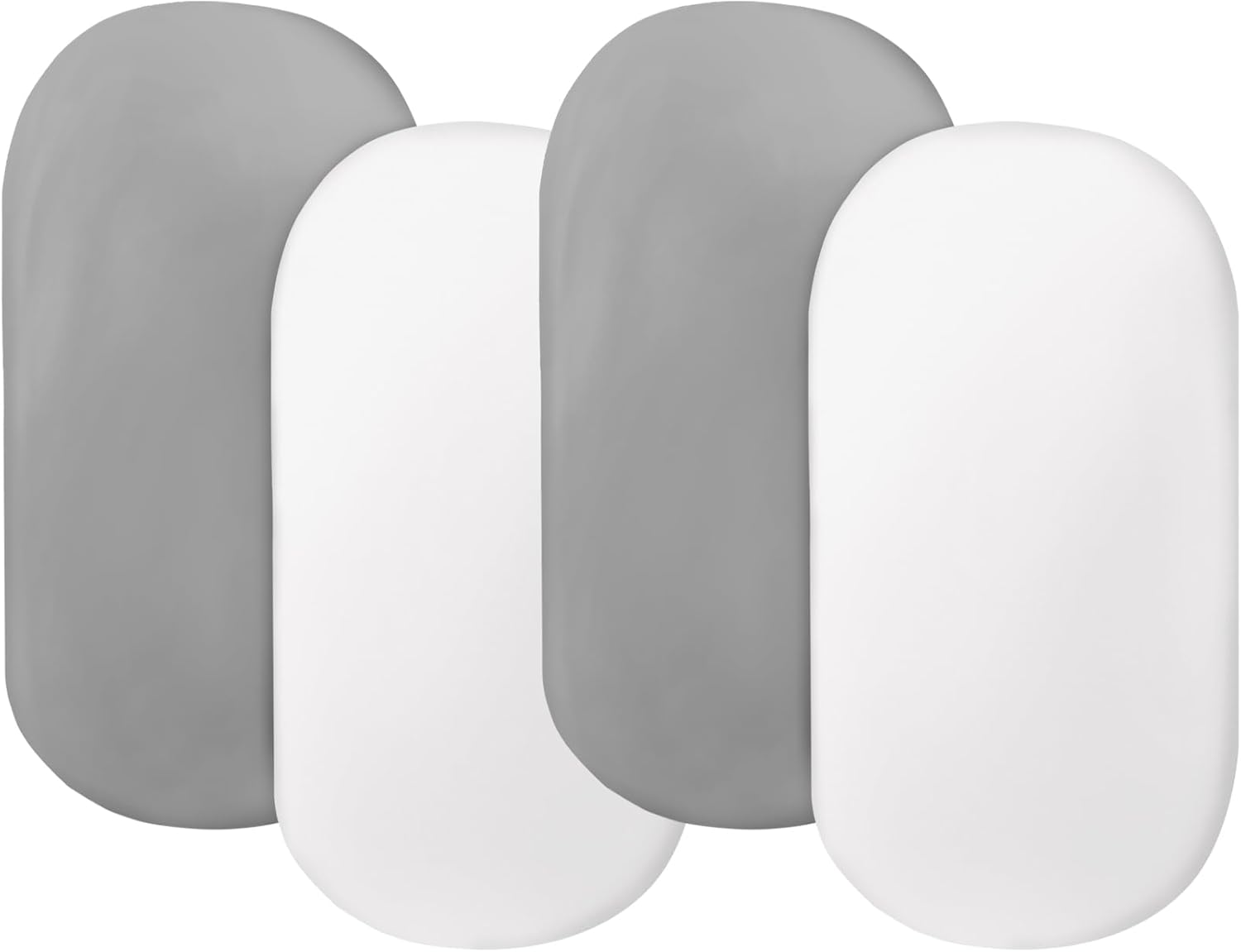 Juego de 4 sábanas ajustables de moisés para bebé niño y niña, juego de sábanas universales de microfibra suave para colchón rectangular ovalado y