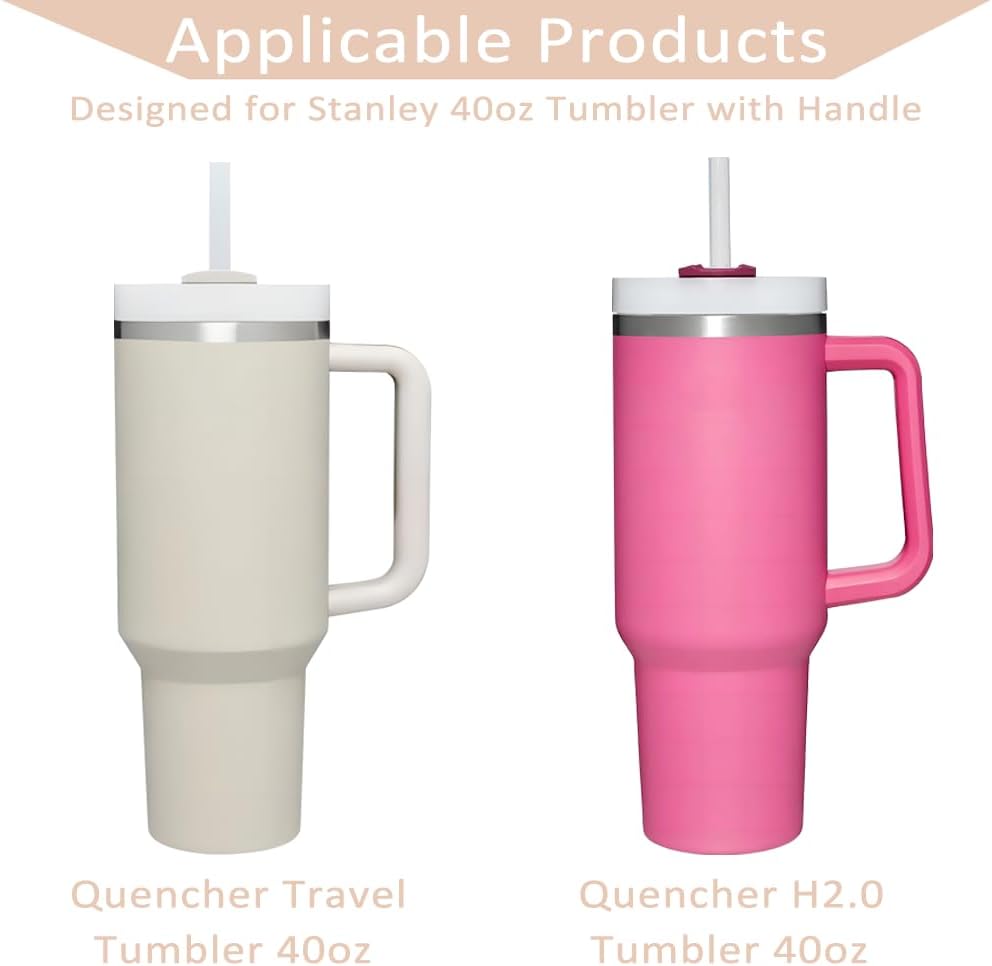 Tazón de aperitivos para taza Stanley de 40 onzas, bandeja de silicona para vaso Stanley de 40 onzas, anillo blanco reutilizable para accesorios de