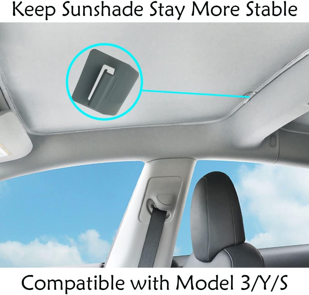 16 clips para parasol para techo corredizo compatibles con Tesla modelo 3 modelo Y, accesorios de instalación de protección solar para techo