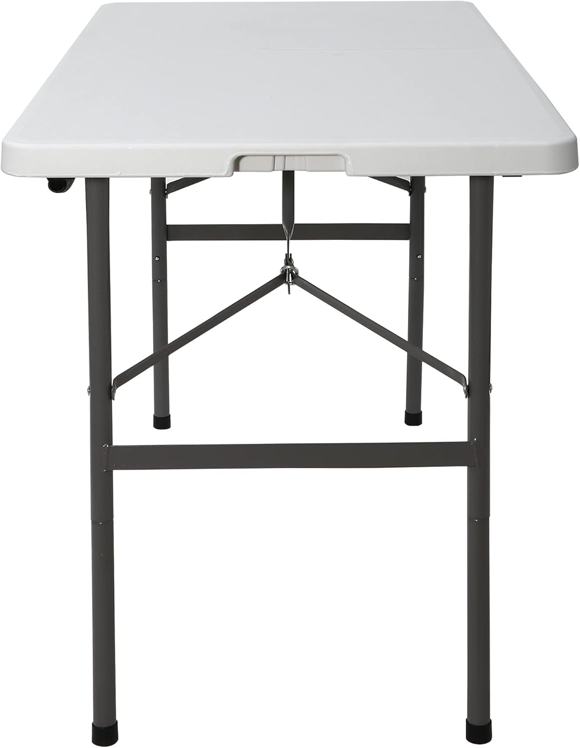 SUPER DEAL Mesa plegable portátil de plástico de 4 pies, para interiores y exteriores, resistente, plegable, por la mitad, para picnic, fiesta,