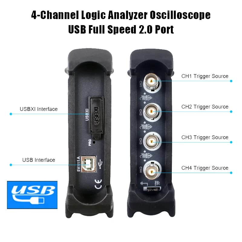 Osciloscopio USB automotriz Hantek Hantek6074BE Kit I II III IV Osciloscopio de 4 canales Hantek Osciloscopio USB automotriz 70MHz 1GSas (6074BE-kit