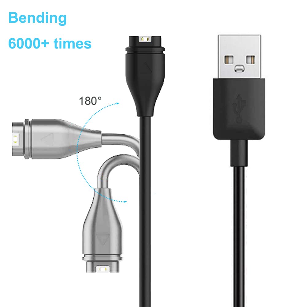 Cargador compatible con Garmin Fenix 5 6 7, cable de carga de repuesto para Fenix 5S 5X 6 6S 6X Plus Pro 7 7S 7X, Forerunner 945 45 45S 245 Music,