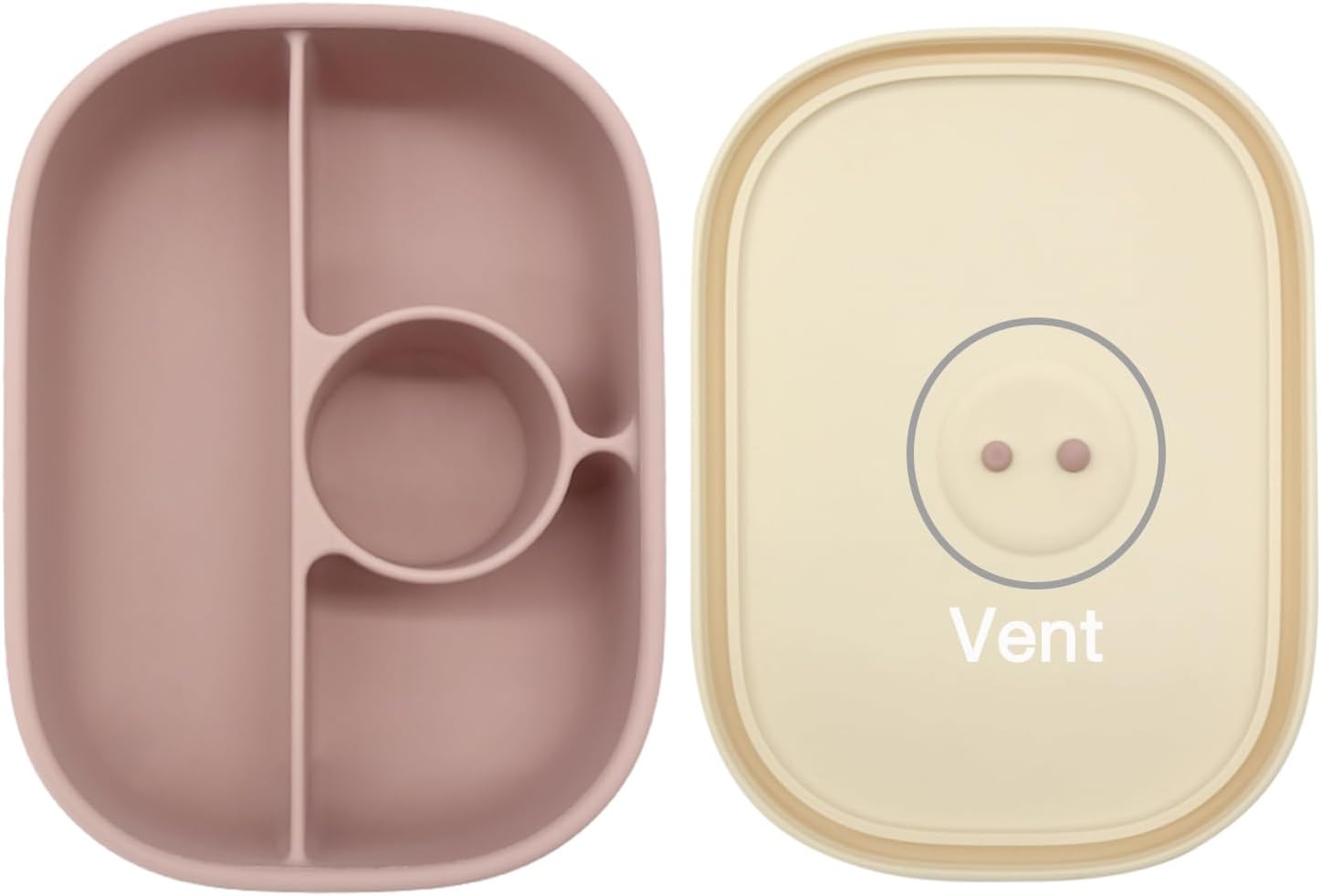 PandaEar Lonchera Bento de silicona para niños pequeños, lonchera de grado alimenticio a prueba de fugas, apta para microondas y lavavajillas (rosa)