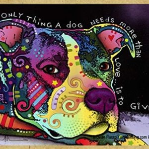 SJT ENTERPRISES, INC. Pitbull  Lo único que un perro necesita más que amor es darle  Imán de madera para nevera  Artista Dean Russo  Fabricado en SJT ENTERPRISES, INC. Pitbull  Lo único que un perro necesita más que amor es darle  Imán de madera para nevera  Artista Dean Russo  Fabricado en