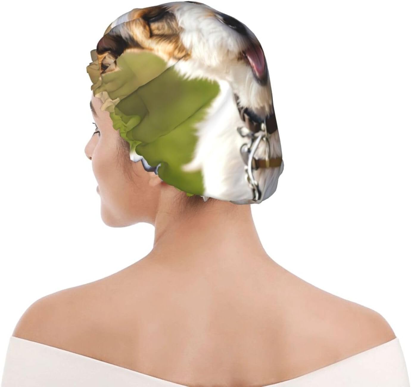 Israeli Flag Shower Cap For Women, Elastic And Reusable,Double Waterproof Layers Bathing Hat