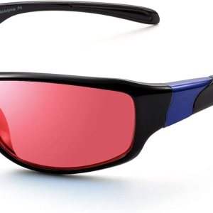 Pilestone TP-016 Lens D Color Blind Gafas estilo deportivo para uso en interiores y exteriores de ceguera roja mediafuerte, Negro – Pilestone TP-016 Lens D Color Blind Gafas estilo deportivo para uso en interiores y exteriores de ceguera roja mediafuerte, Negro –