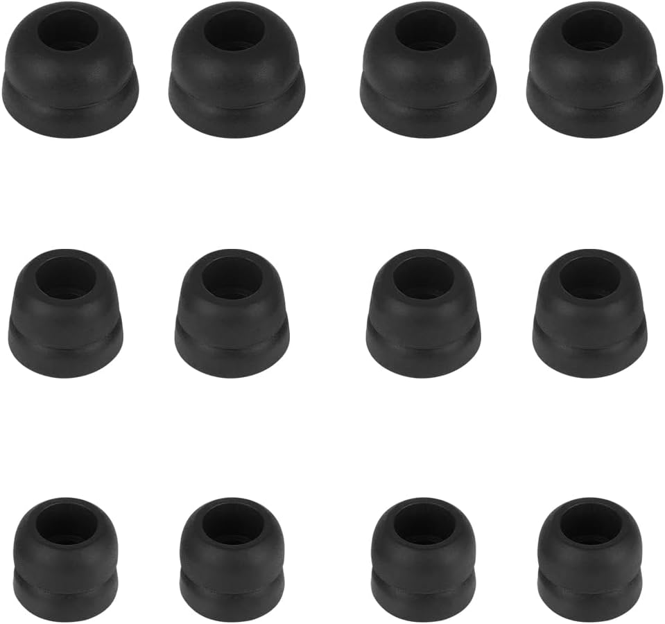 Puntas de repuesto para auriculares de doble brida compatibles con Beats Fit Pro Ear Tips Tapones de silicona Tapón para los oídos Negro 6 pares S M