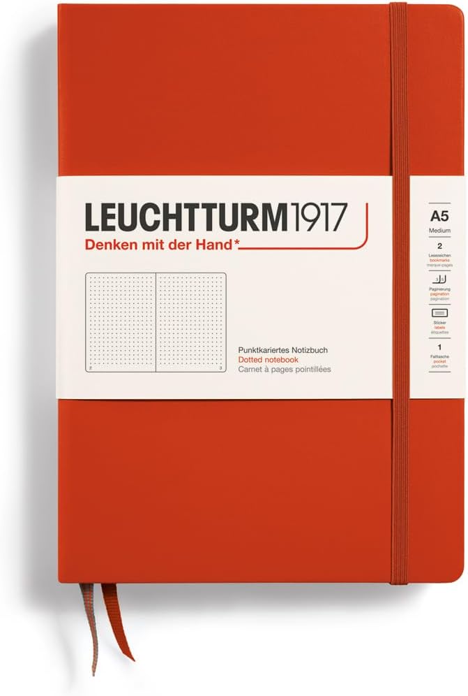 LEUCHTTURM1917 – Natural Colors – Hardcover Notebook – 251 Numbered Pages (Dotted Paper, Fox Red)