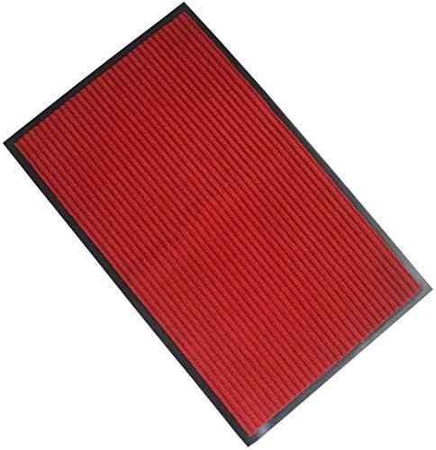 Tapete rojo de 16 x 24 pulgadas con parte trasera de goma, duradero, antideslizante, tapete de entrada para zapatos, tapete rascador de zapatos para