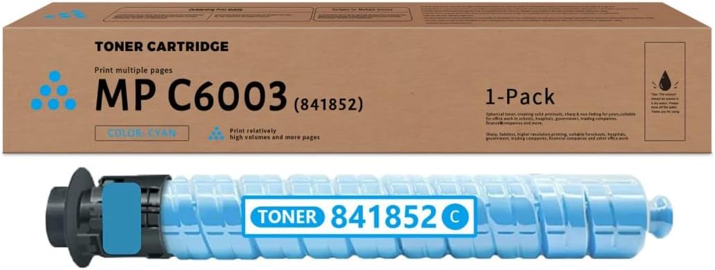 NUCALA Cartucho de tóner compatible 841852 de repuesto para Ricoh Aficio MP C4503 C5503 C6003 Lanier MP C4503 C5503 C6003 Savin MP C4503 C5503 C6003