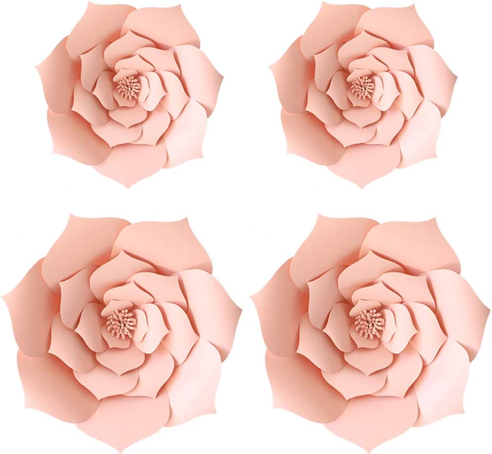 YLY’s love Decoraciones de flores de papel 3D, flores gigantes de papel para fiestas, bricolaje hecho a mano, flores de papel para telón de fondo de