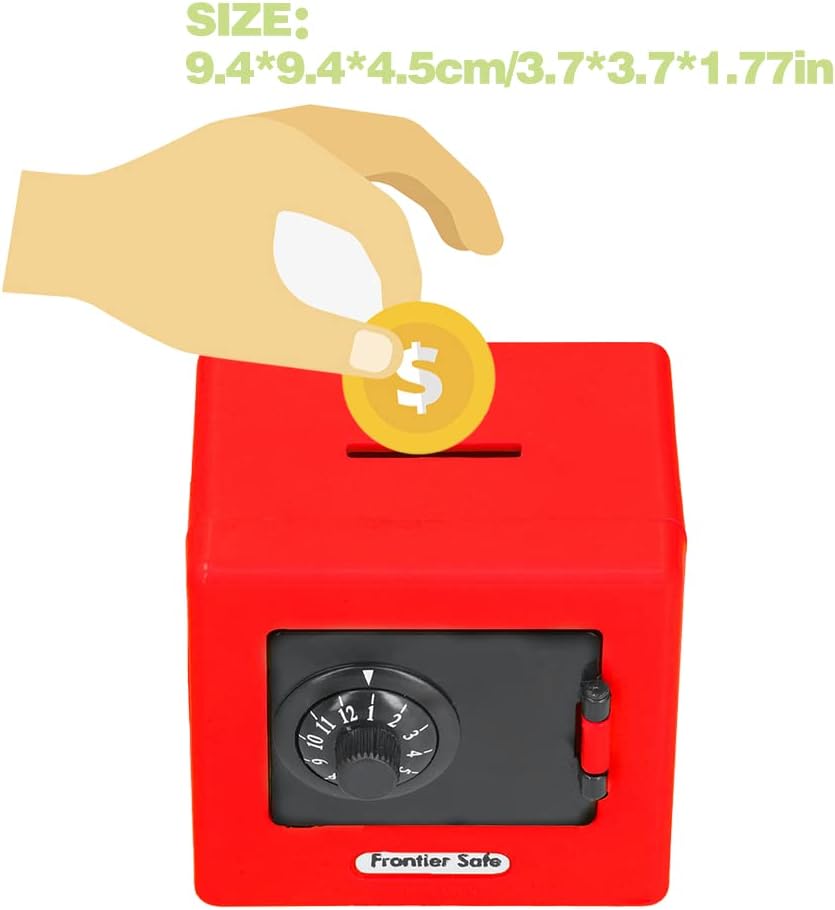 BORDSTRACT Alcancía para niños, alcancías de dinero para niños con estuche de almacenamiento con bloqueo de código, ahorro de dinero en monedas,