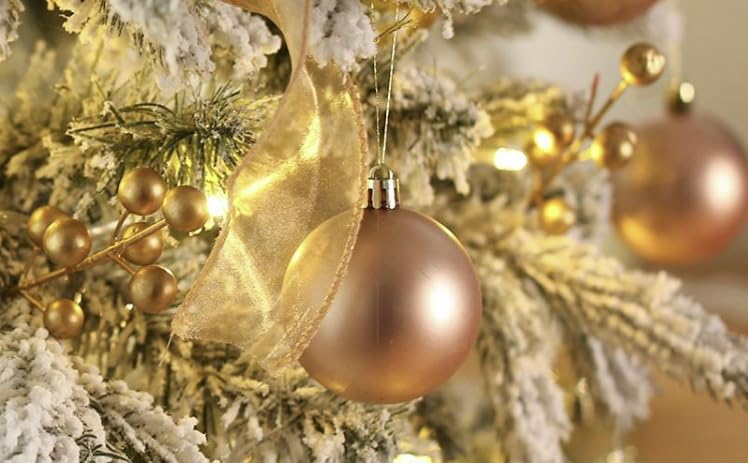 YYCRAFT Adornos de bola de Navidad de 34 quilates de 2.2 pulgadas para árbol de Navidad, decoraciones de Navidad, ganchos inastillables incluidos