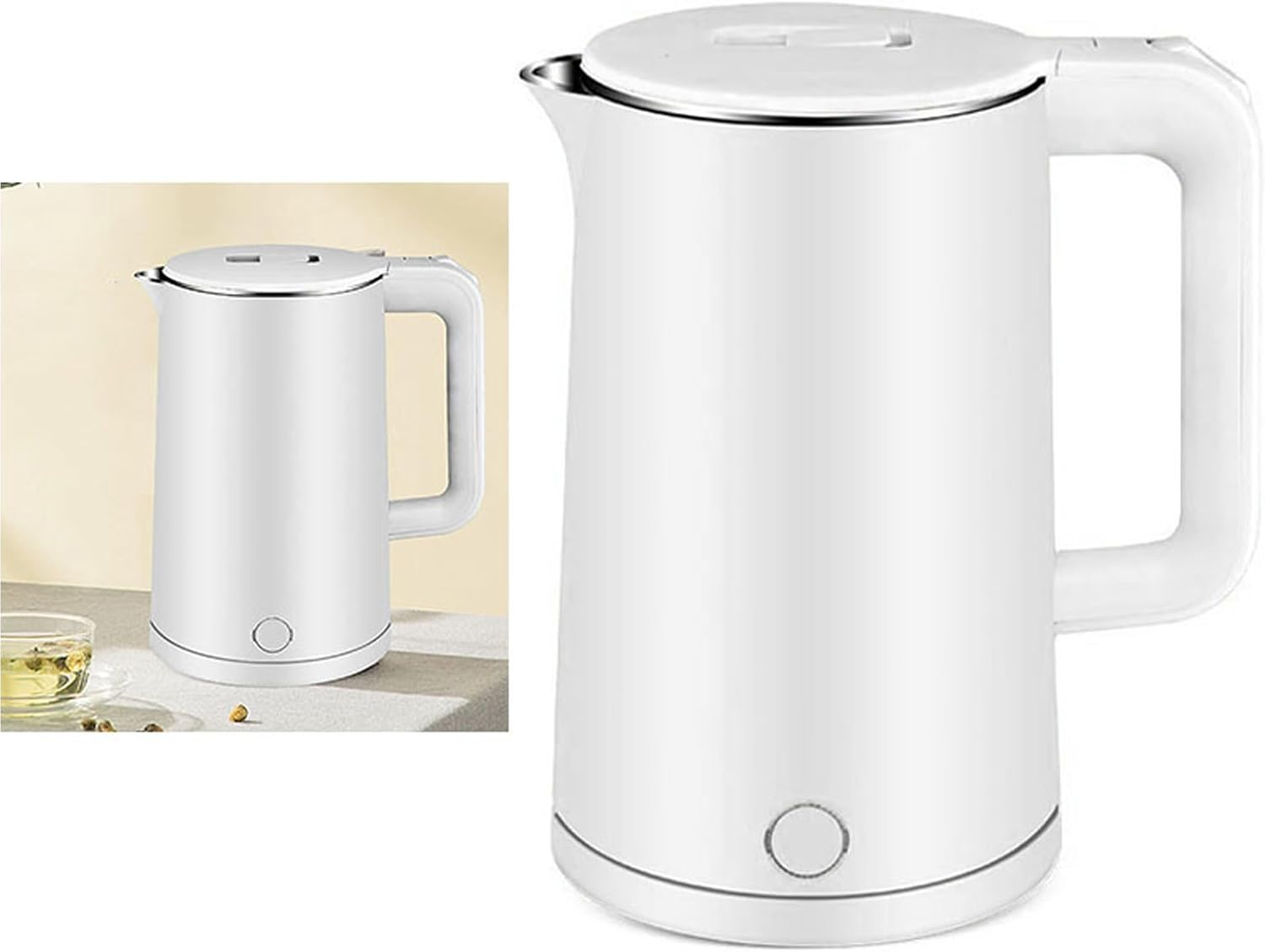 Tetera de calentamiento rápido, 4 de protección de seguridad, 2.3L, hervidor eléctrico de acero inoxidable, doble capa, antiesclado, apagado