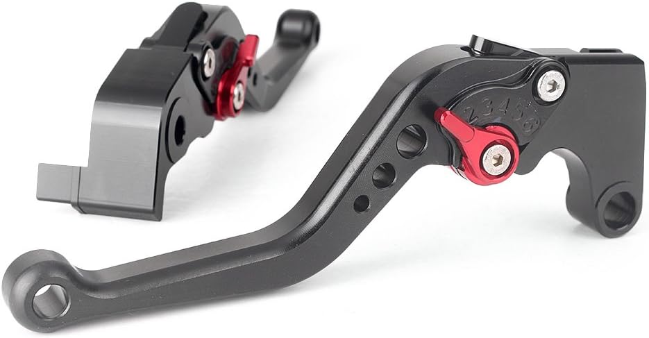 GZYF Palancas de embrague de freno cortopara Yamaha YZF R6 2005-2011YZF R1 2004-2008 negro y rojo