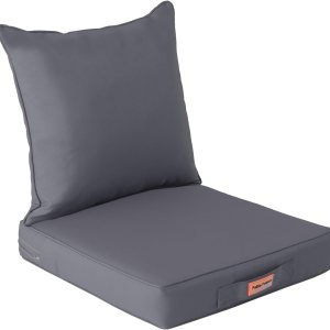 Faible Poisson Cojines para sillas de exterior, 22 x 22 pulgadas, impermeables, para respaldo y asiento profundo para muebles de patio, con asa y Faible Poisson Cojines para sillas de exterior, 22 x 22 pulgadas, impermeables, para respaldo y asiento profundo para muebles de patio, con asa y