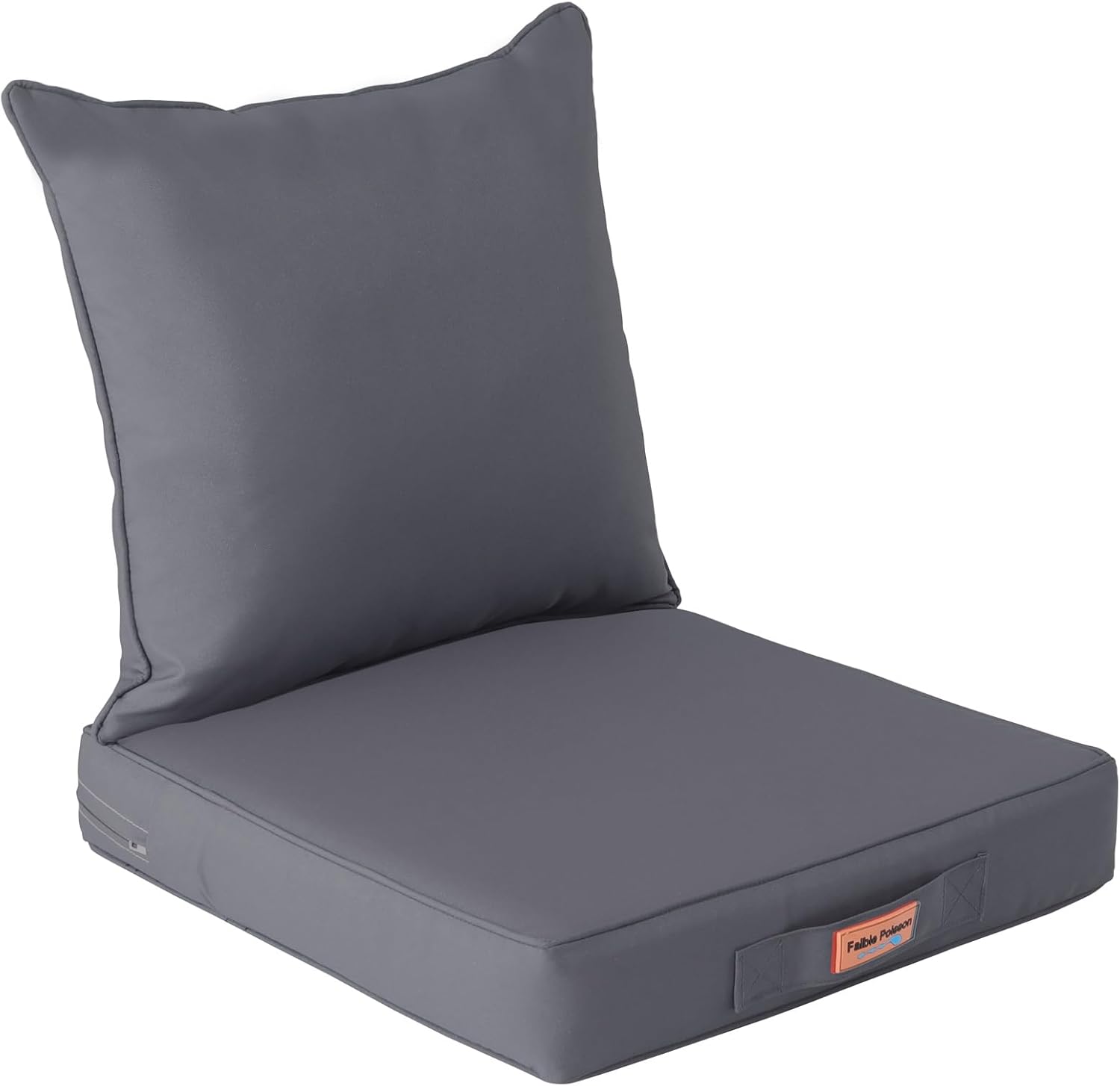 Cojines para sillas de exterior, 22 x 22 pulgadas, impermeables, para respaldo y asiento profundo para muebles de patio, con asa y correas