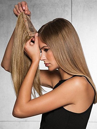 Top of Head Topper Color R1488H – Extensiones de cabello con clip Tru2Life con base de monofilamento sintético resistente al calor, paquete con