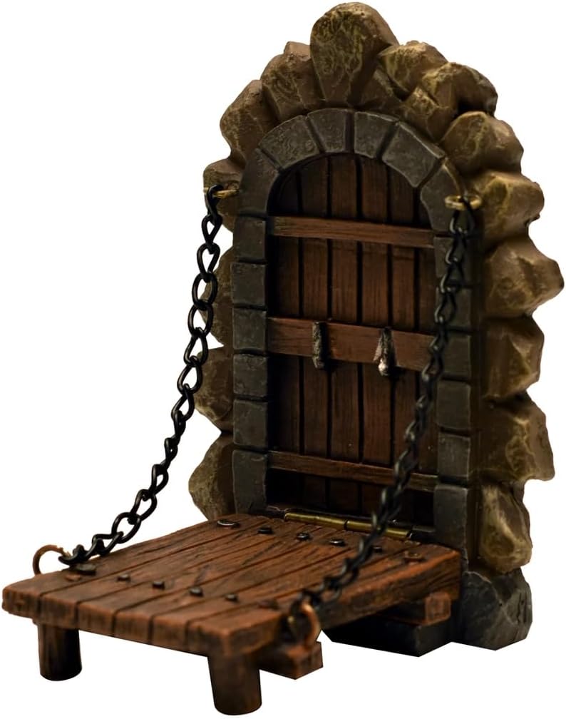 Treasure Gurus – Puente de madera en miniatura para jardín de hadas, mini puente de piedra para decoración de casa de muñecas, accesorios de