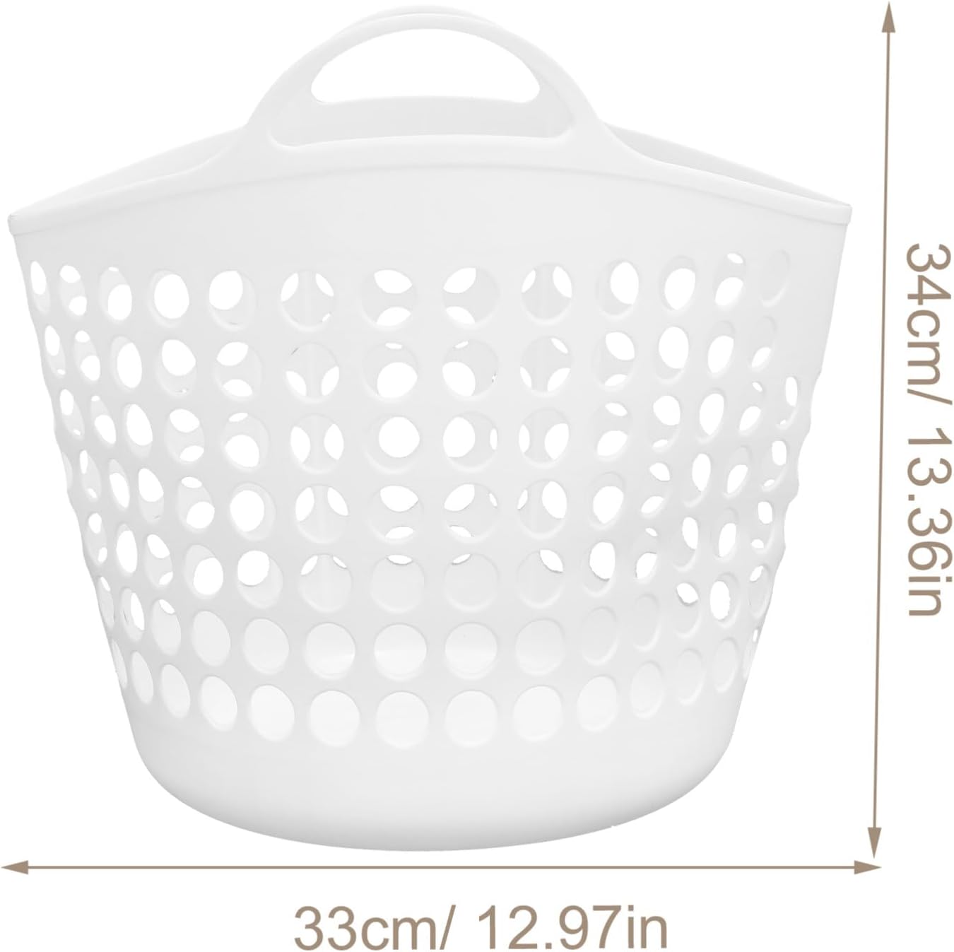 Zerodeko Cesta flexible de plástico para ropa sucia, contenedor redondo portátil con asas de transporte para ropa, dormitorio, organizador de