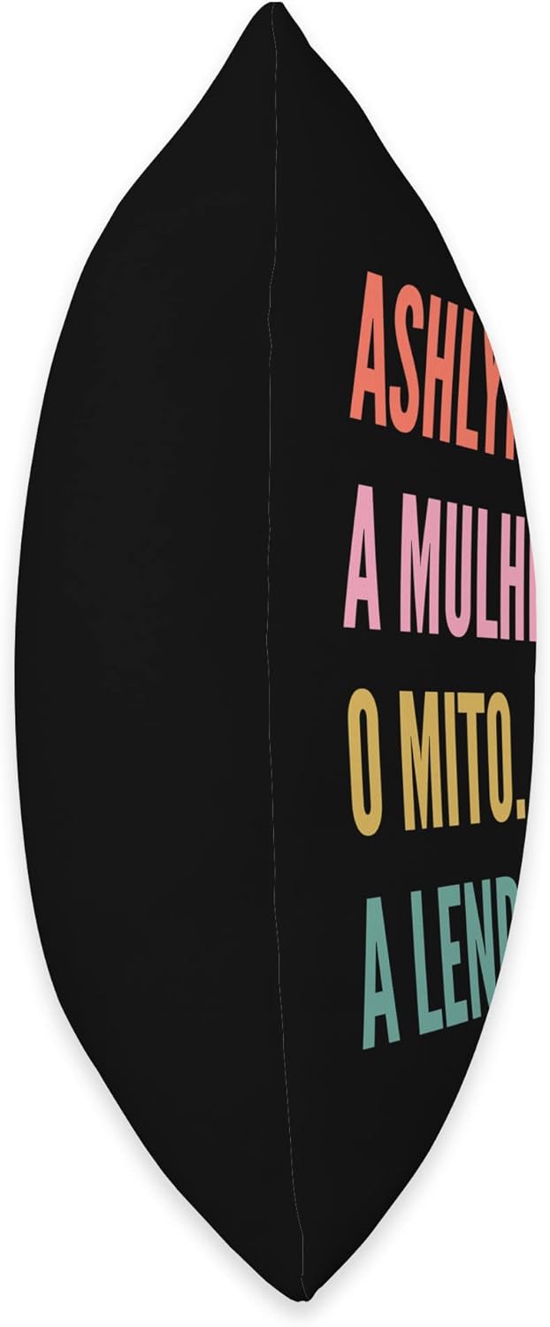 Designs De Nomes Engraçados Para Mulher Funny Portuguese First Name Design-Ashlyne Throw Pillow, 18×18, Multicolor