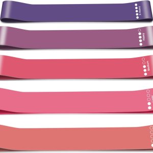 Banda de resistencia para mujeres y hombres, juego de 5 niveles de resistencia diferentes para gimnasio, entrenamiento, yoga, pilates, hogar (morado) Banda de resistencia para mujeres y hombres, juego de 5 niveles de resistencia diferentes para gimnasio, entrenamiento, yoga, pilates, hogar (morado)