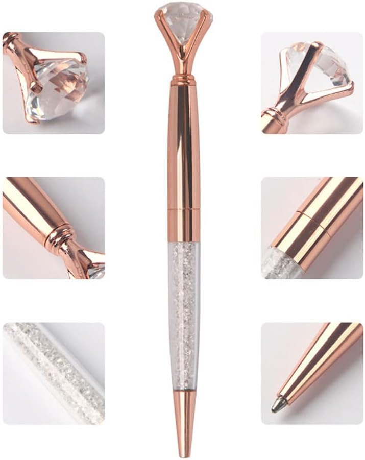 5 bolígrafos de diamante, bolígrafo dinámico de arena líquida, bolígrafos de escritura diaria, bolígrafos de diario, bolígrafo de diamante,