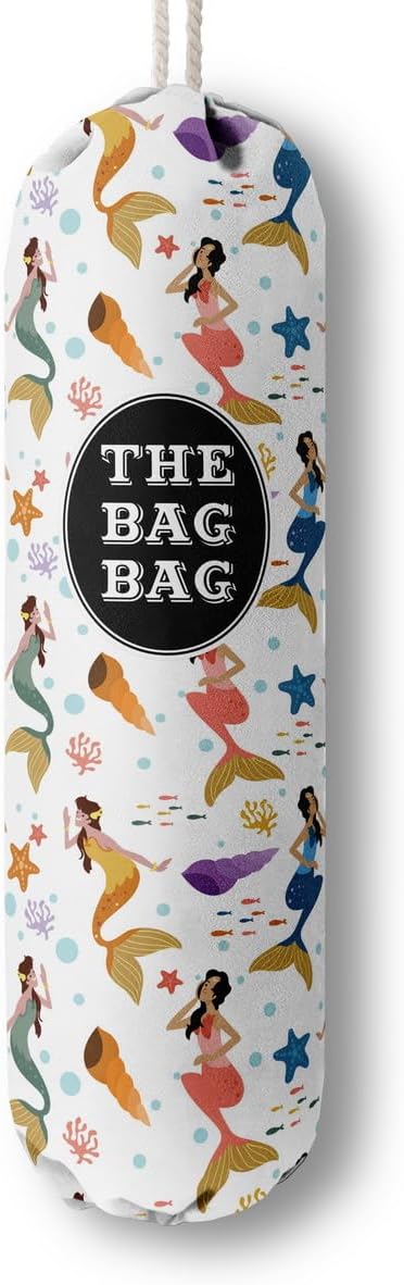 Bolsa de comestibles, organizador de bolsas de comestibles de sirena para bolsas de compras, bolsas de plástico de montaje en pared, dispensadores