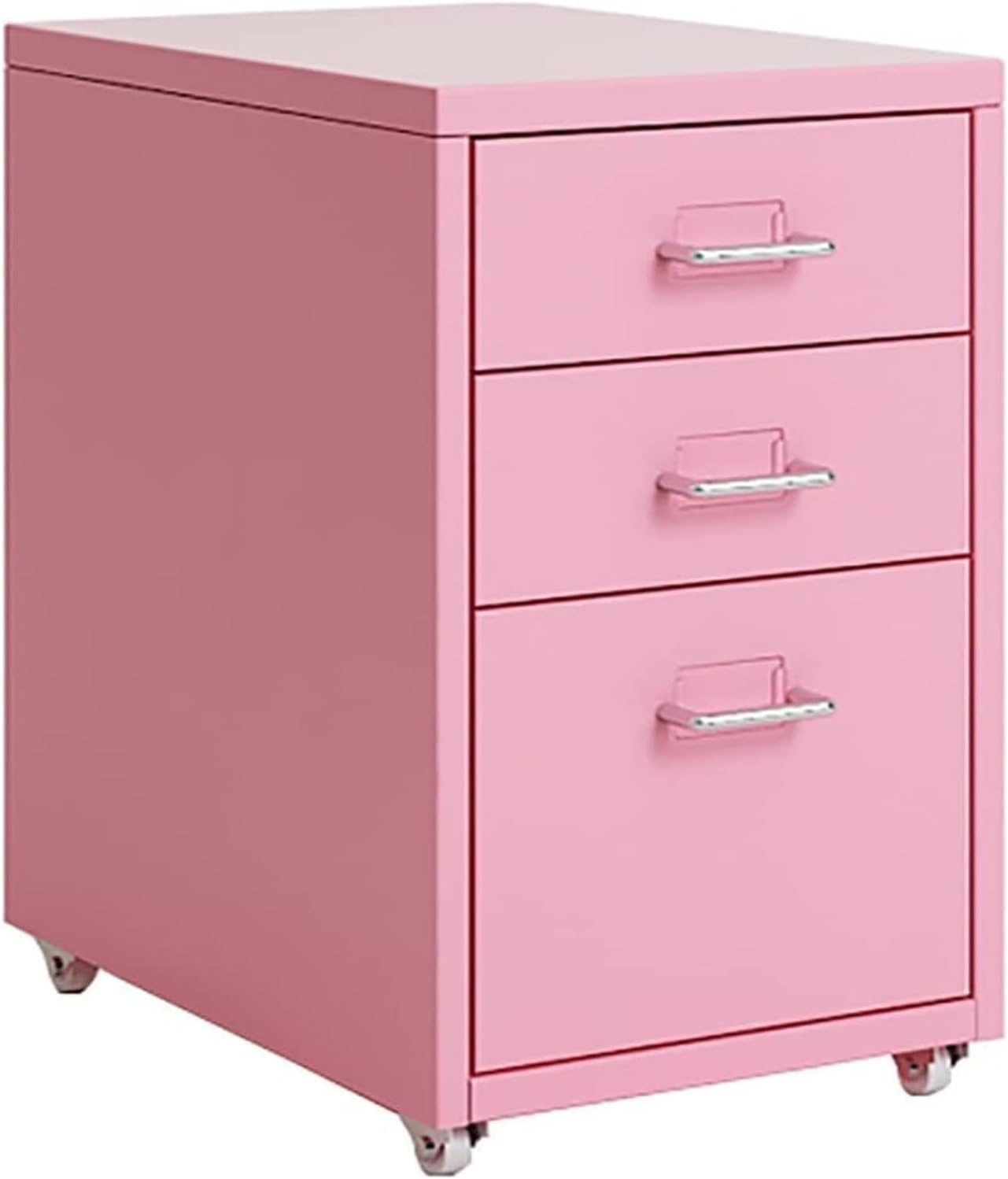 TUBBEK Archivador de metal con ruedas, cajones de 3568, archivador vertical para el hogar y la oficina (color rosa, tamaño 6)