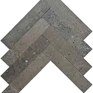 Squareefeet Depot – Azulejo de piedra caliza de mosaico en espiga Lagos Azul fabricado en Portugal Squareefeet Depot – Azulejo de piedra caliza de mosaico en espiga Lagos Azul fabricado en Portugal