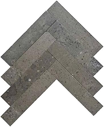 Squareefeet Depot – Azulejo de piedra caliza de mosaico en espiga Lagos Azul fabricado en Portugal