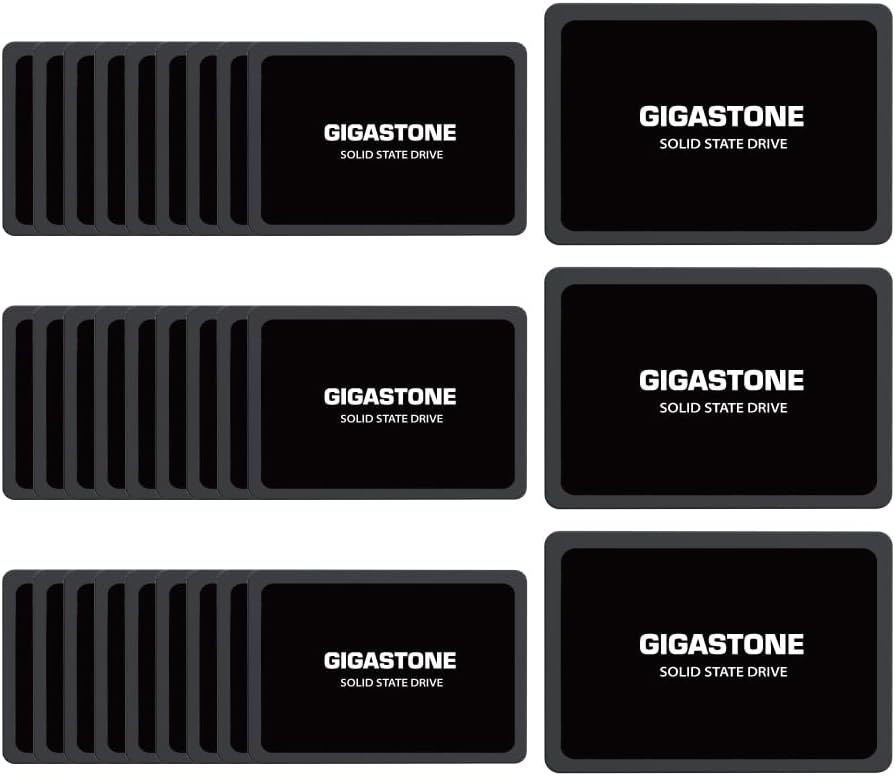 Gigastone SATA SSD de 120 GB, paquete de 30 unidades SSD de 2.5 pulgadas 3D NAND SSD interno SLC Velocidad de aumento de caché de 500 MBs unidades