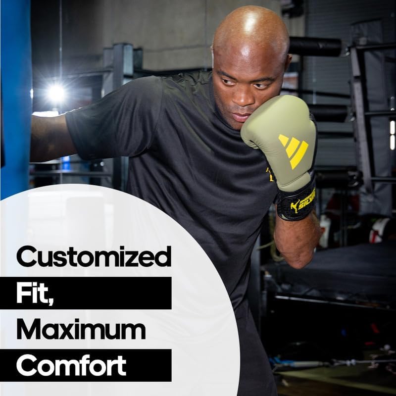Adidas x Anderson Silva – Guantes de boxeo para uso diario, equipo de fitness versátil con carcasa exterior de poliuretano y espuma moldeada por