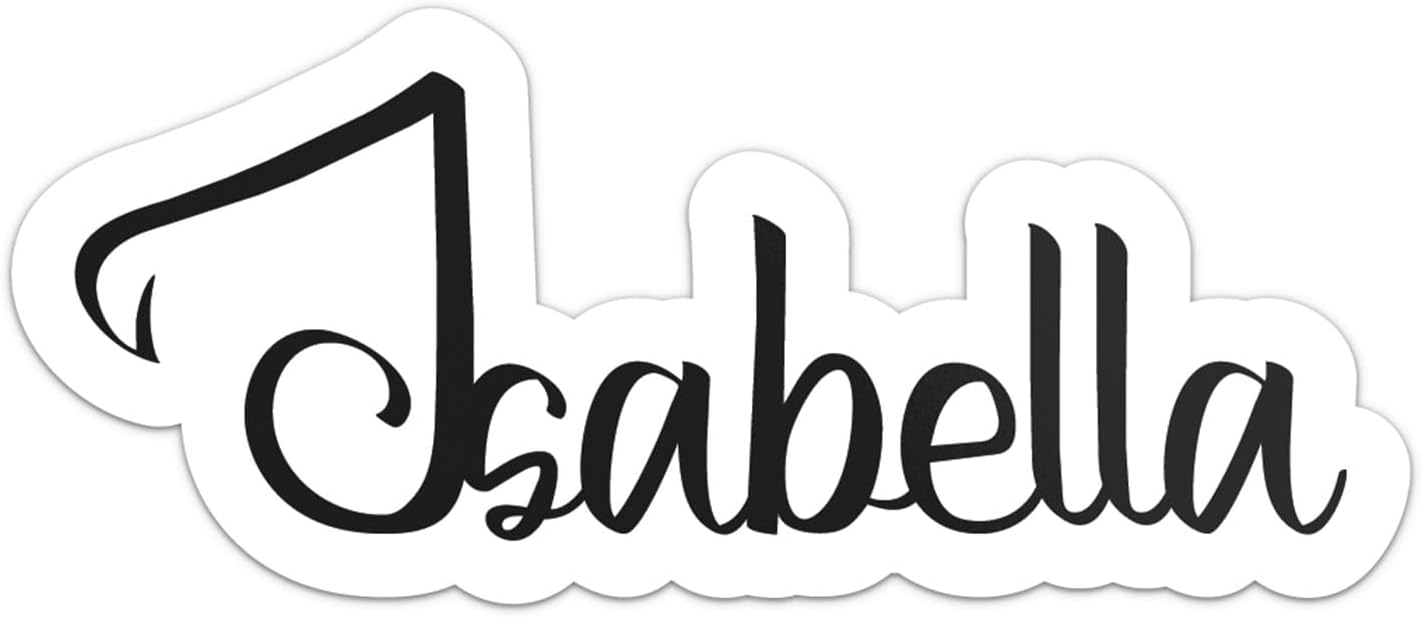 Isabella – Calcomanía de vinilo impermeable para parachoques de automóvil, laptop, botella de agua, pared y ventana, tamaño – 3 pulgadas más largo