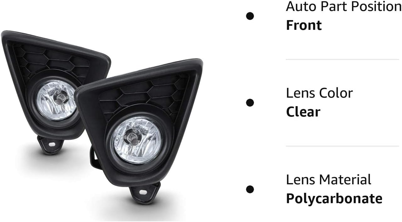 ACANII – Para 2013-2016 Mazda CX-5 CX5 Parachoques Luces antiniebla Lámpara de conducción wConjunto de interruptor lado del conductor y del pasajero