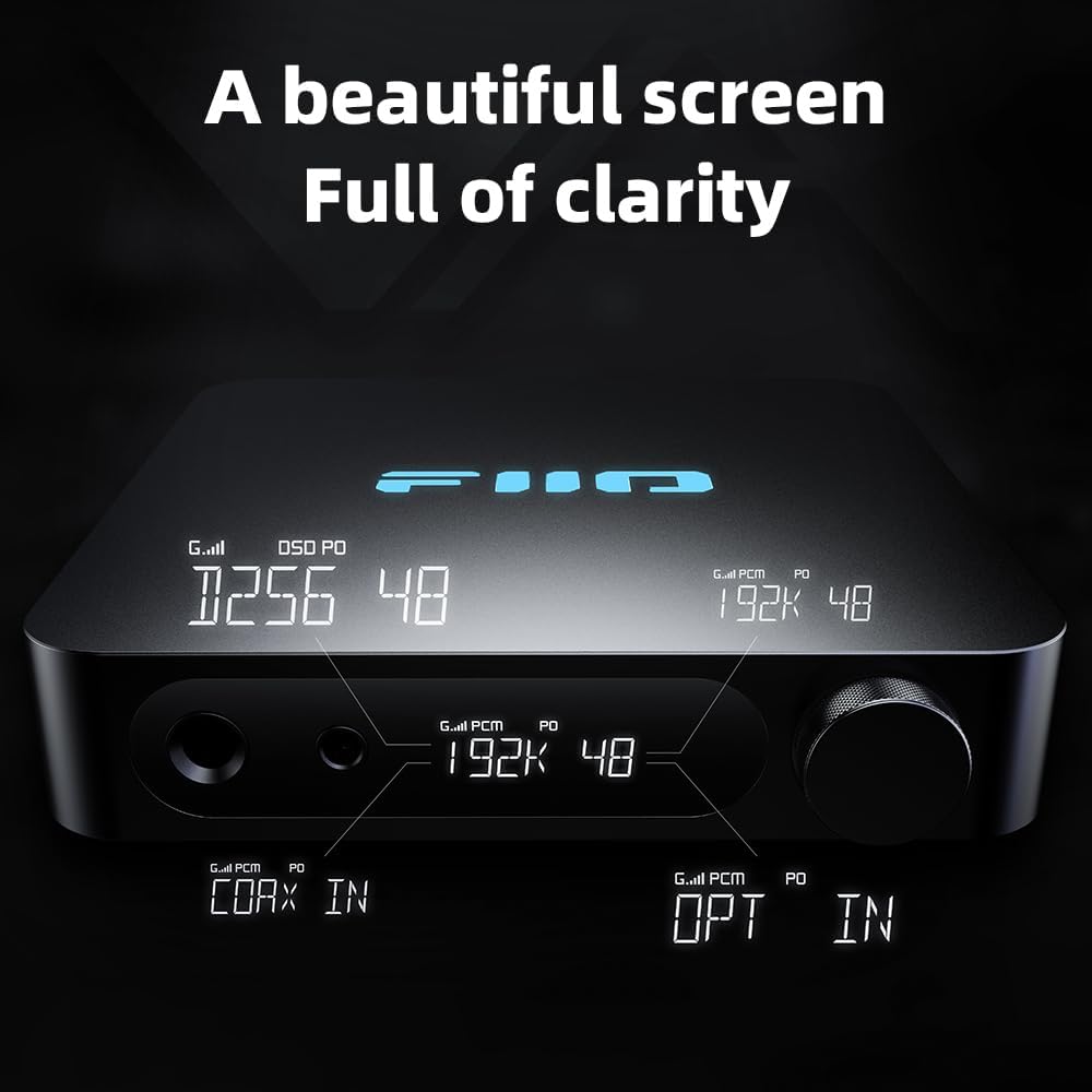 FiiO K11 DAC y amplificador de auriculares para audio doméstico o PC, 0.250 in y equilibrado 0.173 in, RCA, coaxial, óptico, 1400 mW, 384 kHz24 bits