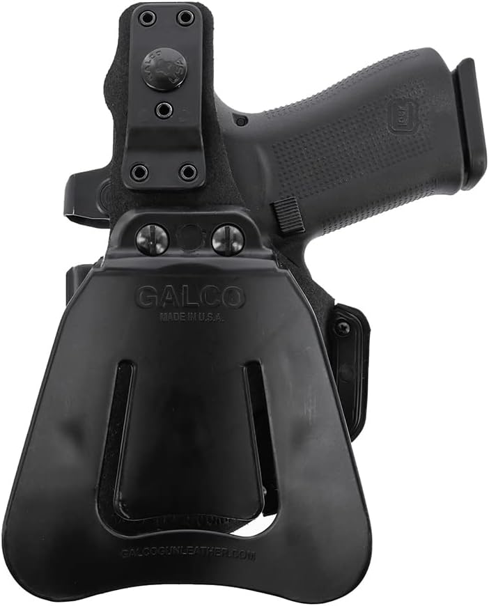 Galco Holsters W2-800RB Wraith 2.0 – Funda para cinturón compatible con Glock 43 consin puntos rojos, mano derecha, acabado negro